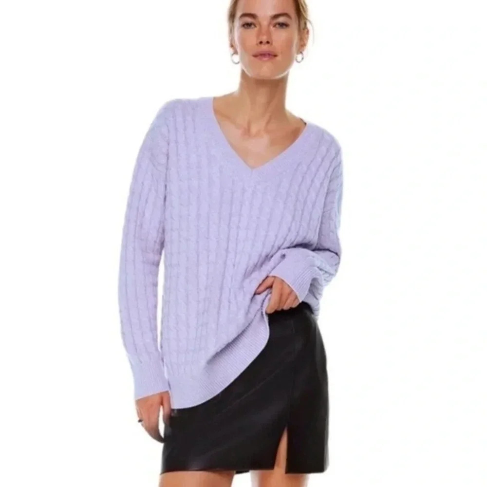 Lane Bryant Rib Periwinkle Cable Knit Sweater Angora Rabbit Hair Plus Size 14 16